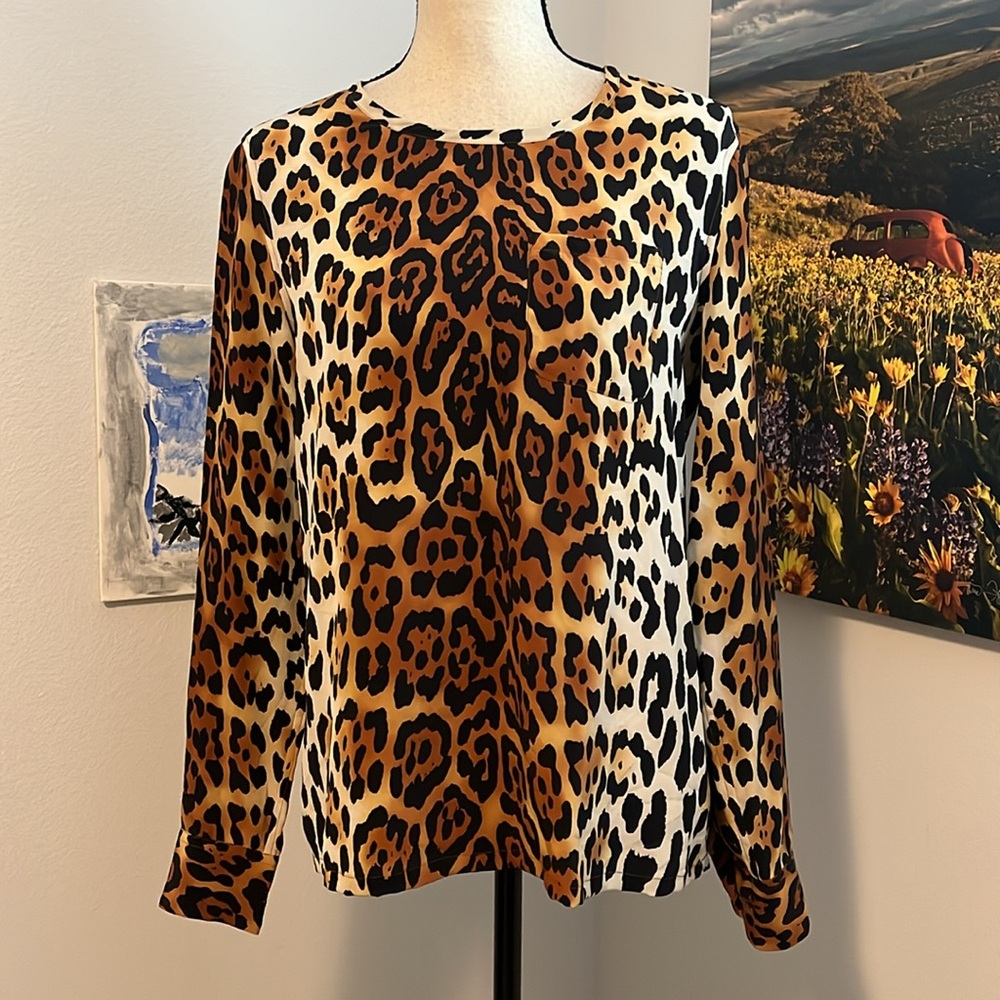 Equipment Silk Leopard Blouse.